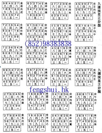 九運二十四個山向飛星局